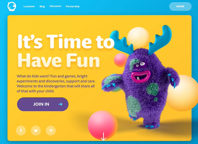 Children's Website with Bright Colors