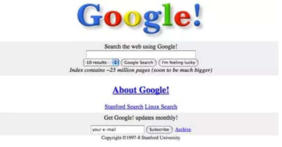 1996年的Google主页